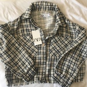 Zara cropped textured overshirt